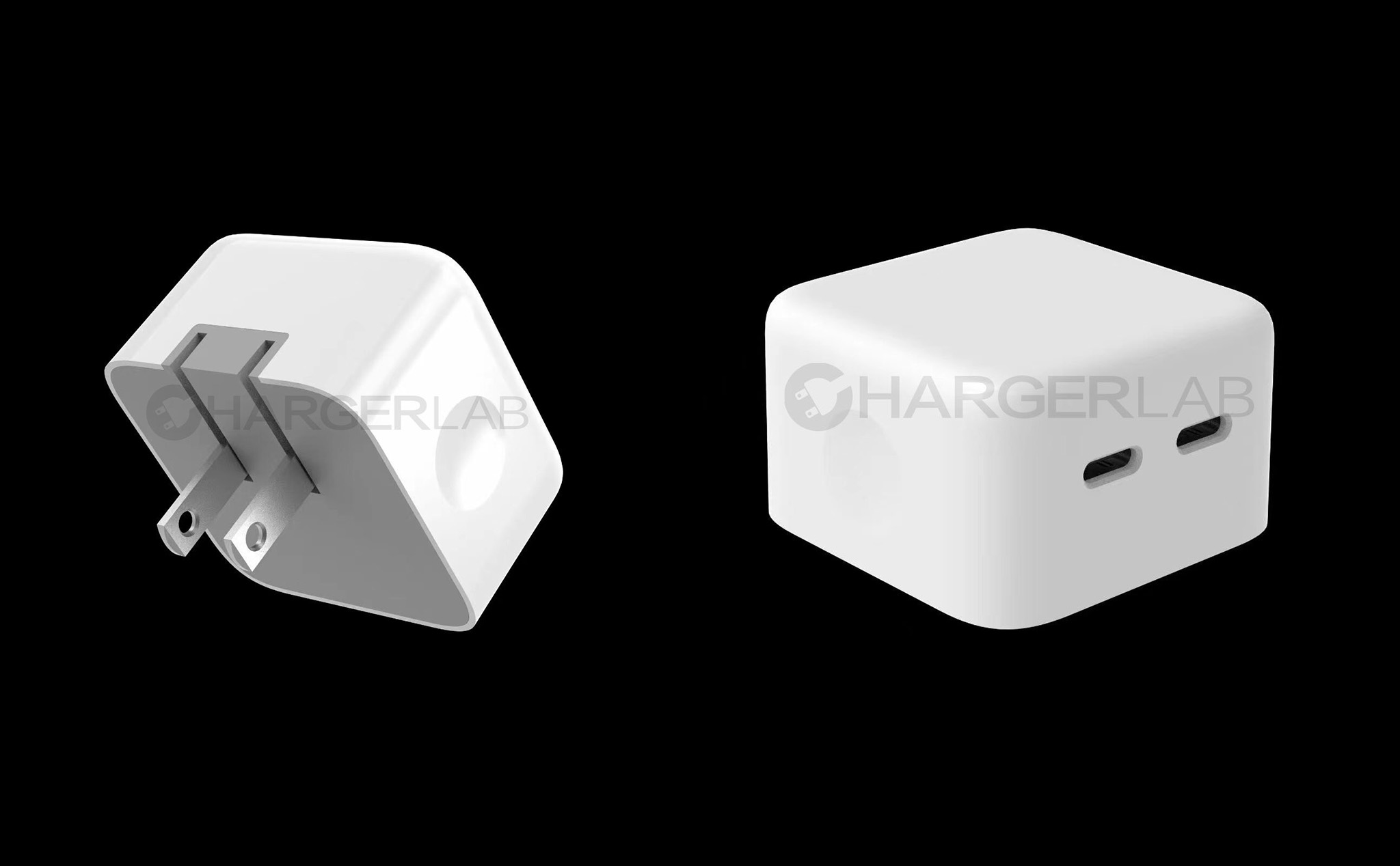 Hình ảnh render được cho là của cục sạc Apple 35W hai cổng USB-C (update: có thể là fake news)