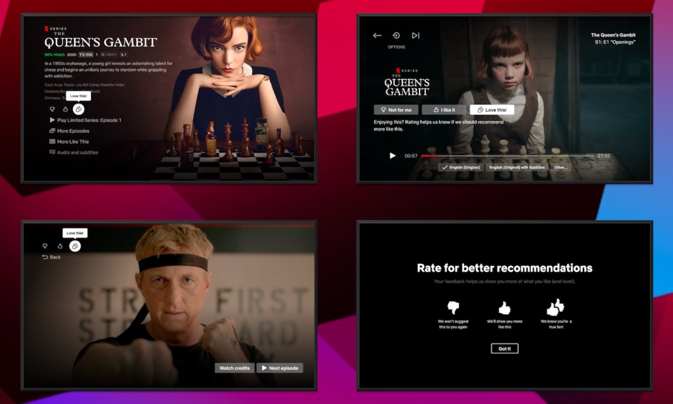 Netflix thêm nút “hai ngón cái” để khuyến nghị nội dung chính xác hơn cho người xem