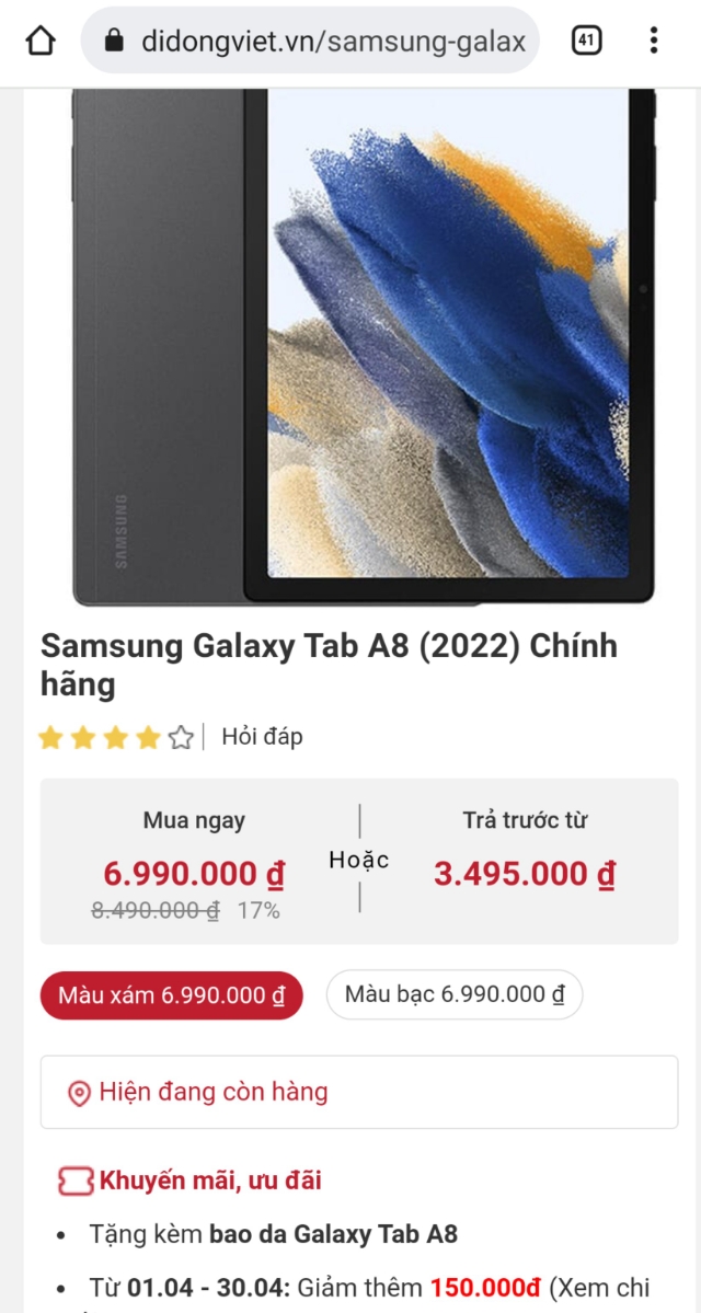 Cho hỏi: nên mua iPad cũ như Air 2 hay Samsung Tab A8 mới (hoặc máy rẻ hơn) cho người lớn đọc báo x