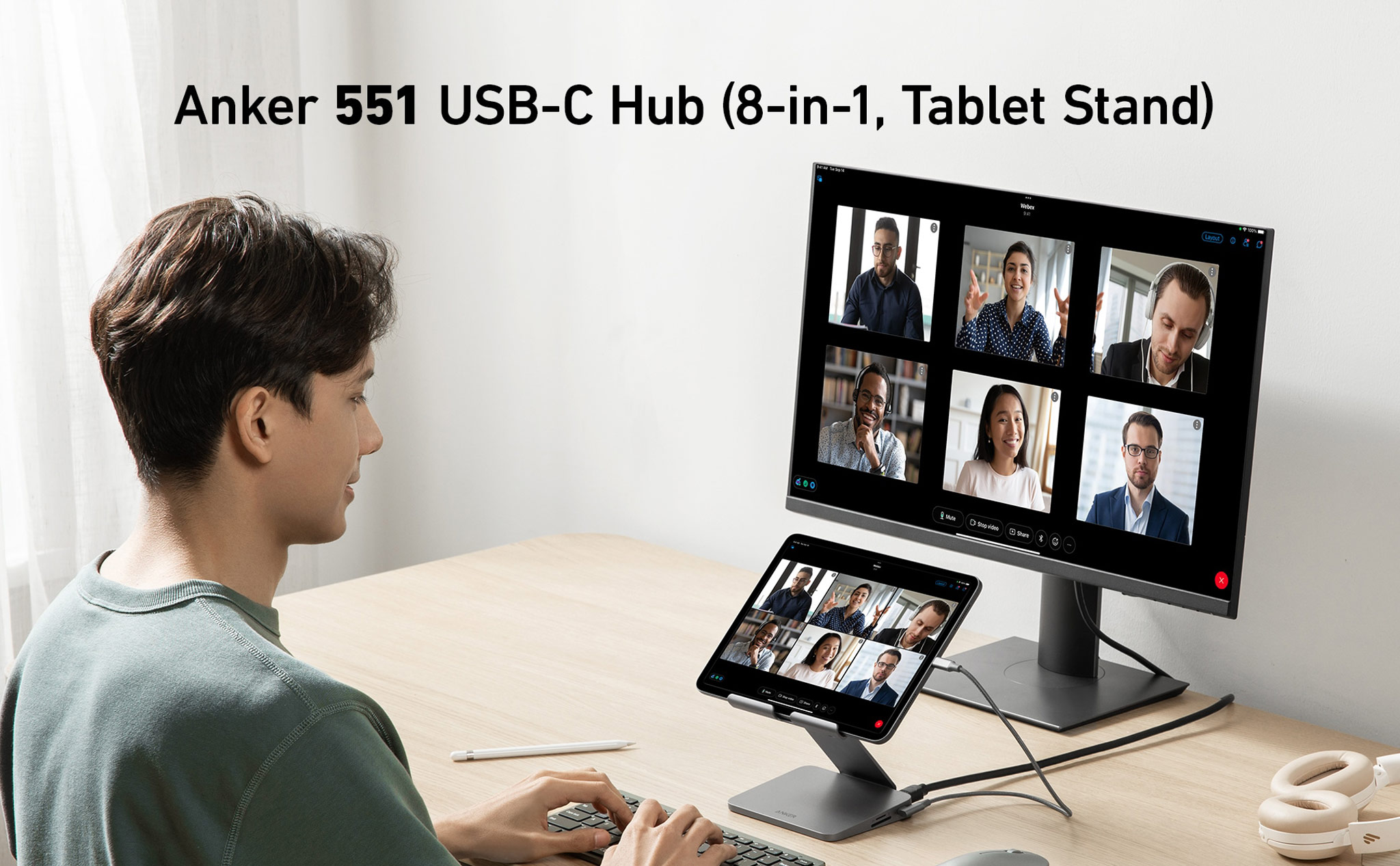 Anker ra mắt hub USB-C cho tablet USB-C: kiêm luôn giá đỡ, 6 cổng kết nối, tăng khả năng làm việc
