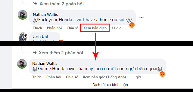 phần dịch của facebook chưa bao giờ làm em thất vọng ! Dịch rất thực tế, sát nghĩa, sát tâm...