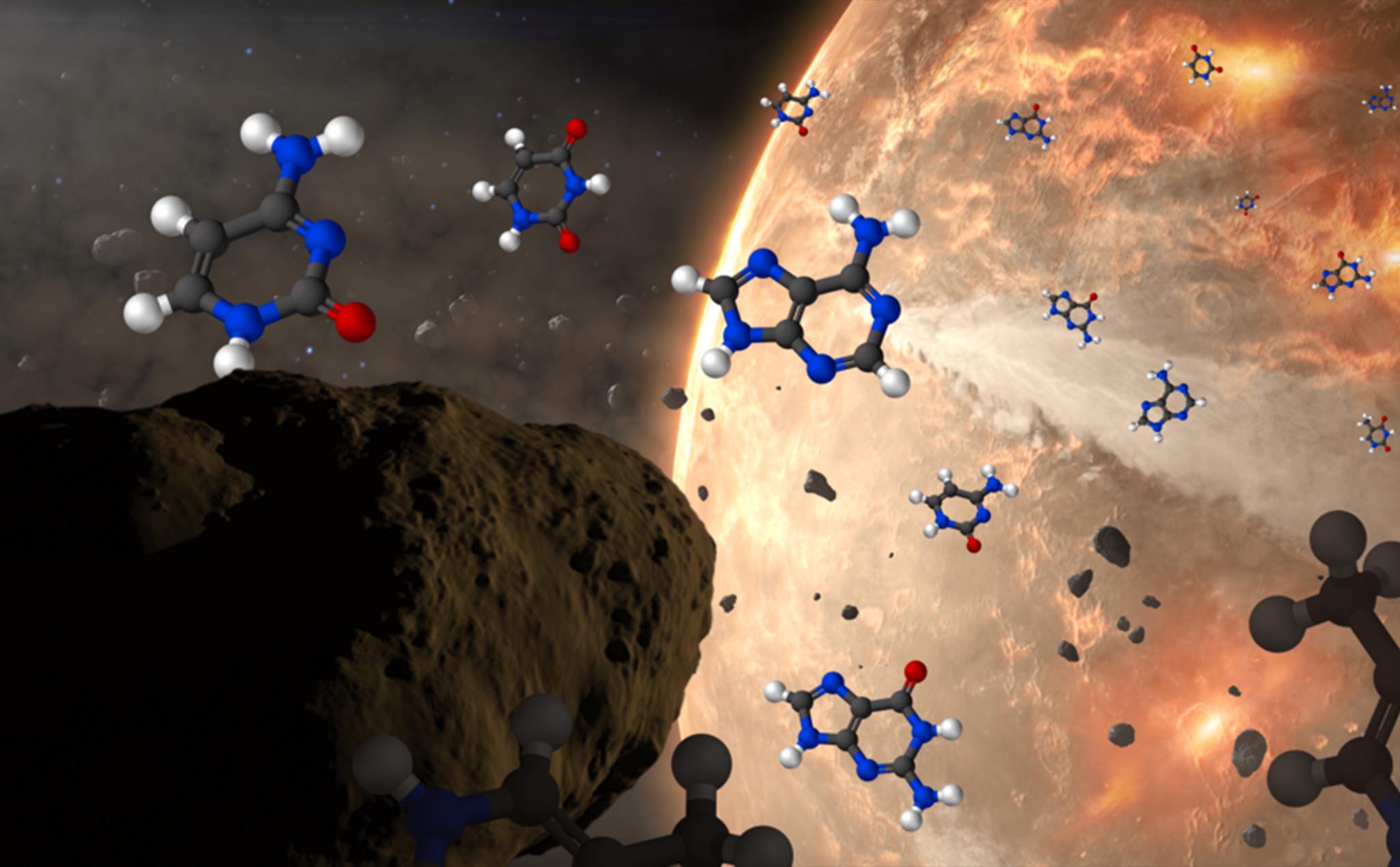Năm thành phần cơ bản của sự sống trên Trái Đất đã được tìm thấy trên các tiểu hành tinh