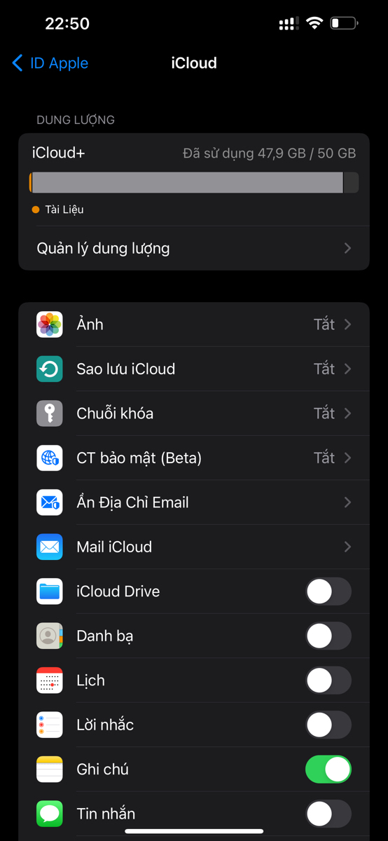 Em đã xoá bản sao lưu trên icloud hết mà sao icloud vẫn báo đầy. Chỉ giúp em với