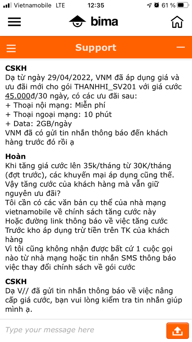 Anh em có dùng sim vietnamobile gói ThanhHi_SV2021.