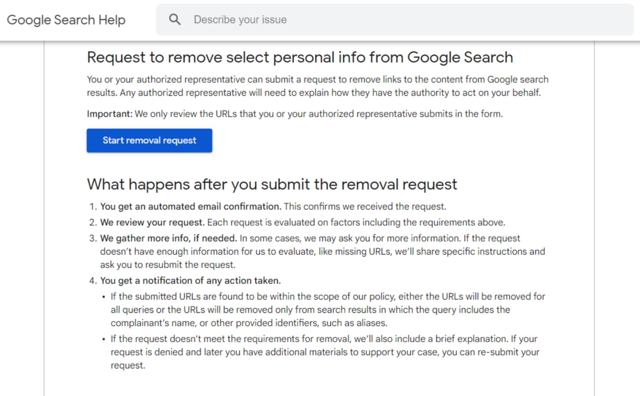 Google cho phép người dùng yêu cầu gỡ bỏ nhiều loại thông tin cá nhân trong kết quả tìm kiếm