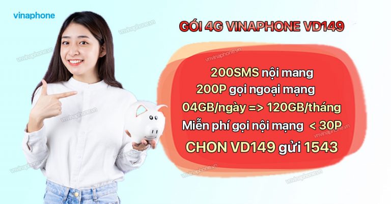 Gói 4G VinaPhone VD149 – Đăng Ký Có Ngay 120GB Data Tốc Độ Cao