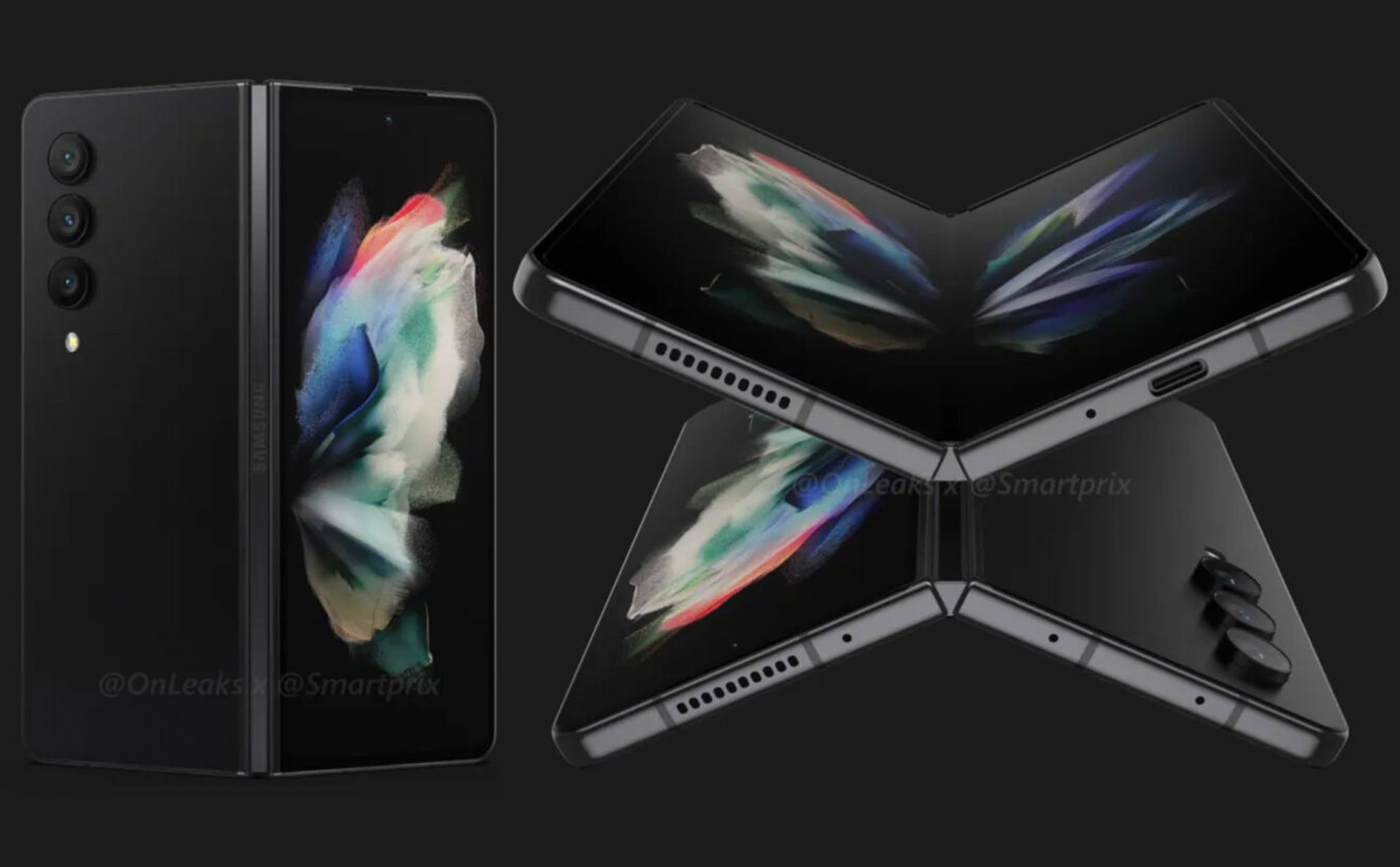 Hình render Samsung Galaxy Z Fold 4: Vuông vắn hơn, cụm camera sau phảng phất phong cách Xperia