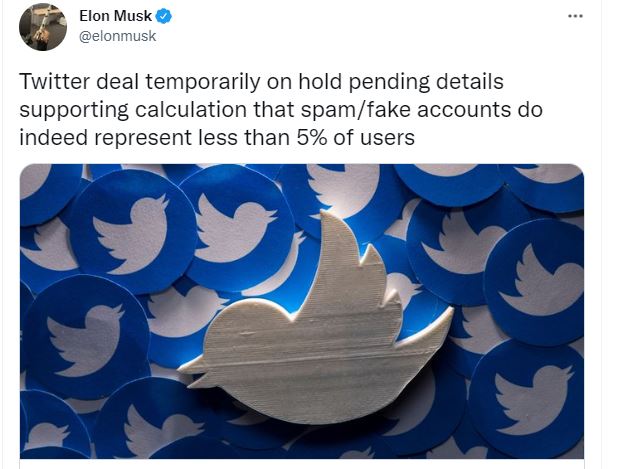 Elon Musk: Tạm hoãn thỏa thuận 44 tỉ USD với Twitter. Cổ phiếu Twitter lao dốc ...