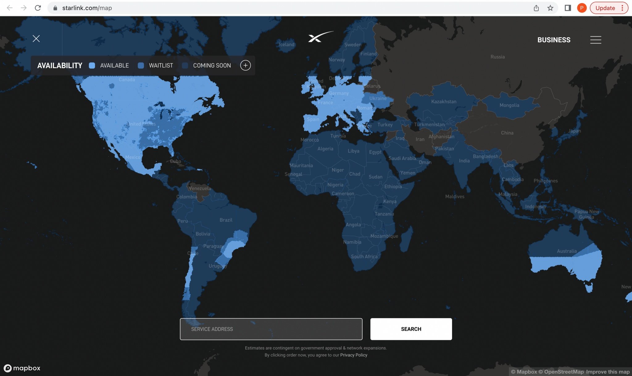 Dịch vụ Internet vệ tinh của Starlink đã có mặt tại 32 quốc gia trên thế giới