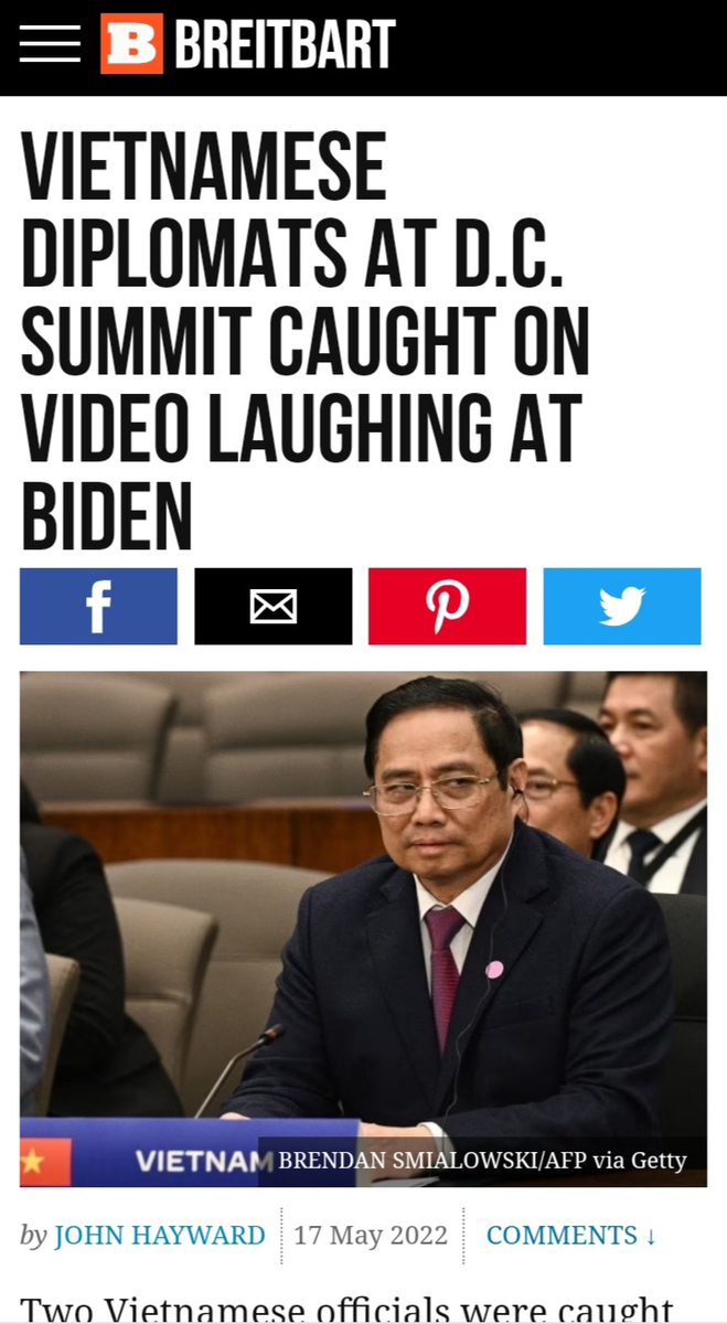 Lên báo cánh hữu Breitbart của Steve Banon luôn, hahaha. Nội dung : đá xéo Biden, chính sách củ...