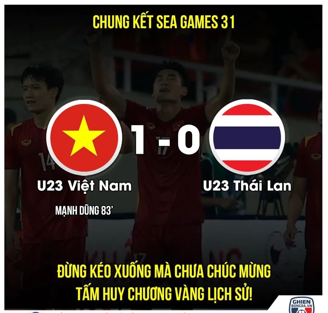 Hãy cùng chúc mừng Đội tuyển bóng đá nam , nữ Việt Nam cùng giành huy chương vàng Seagames 31