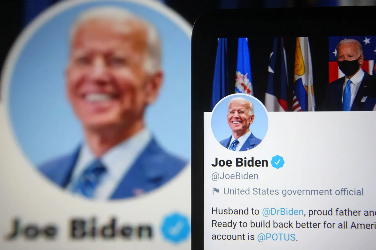 49.2% số tải khoản thoe dõi tổng thống Biden trên Twitter là giả (fake).