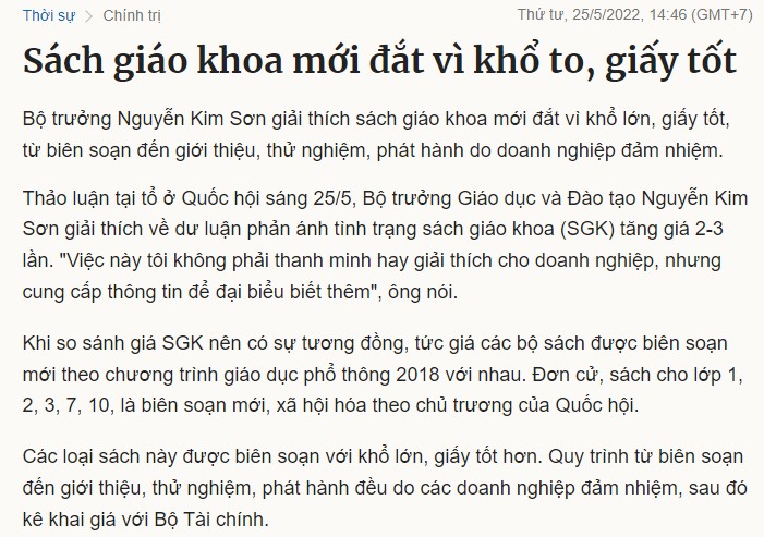 Khổ to giấy tốt, nhưng năm sau vẫn phải mua bộ sách mới.