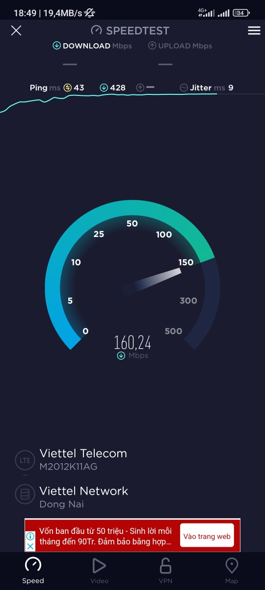 Viettel test thì nhanh còn xài thì...