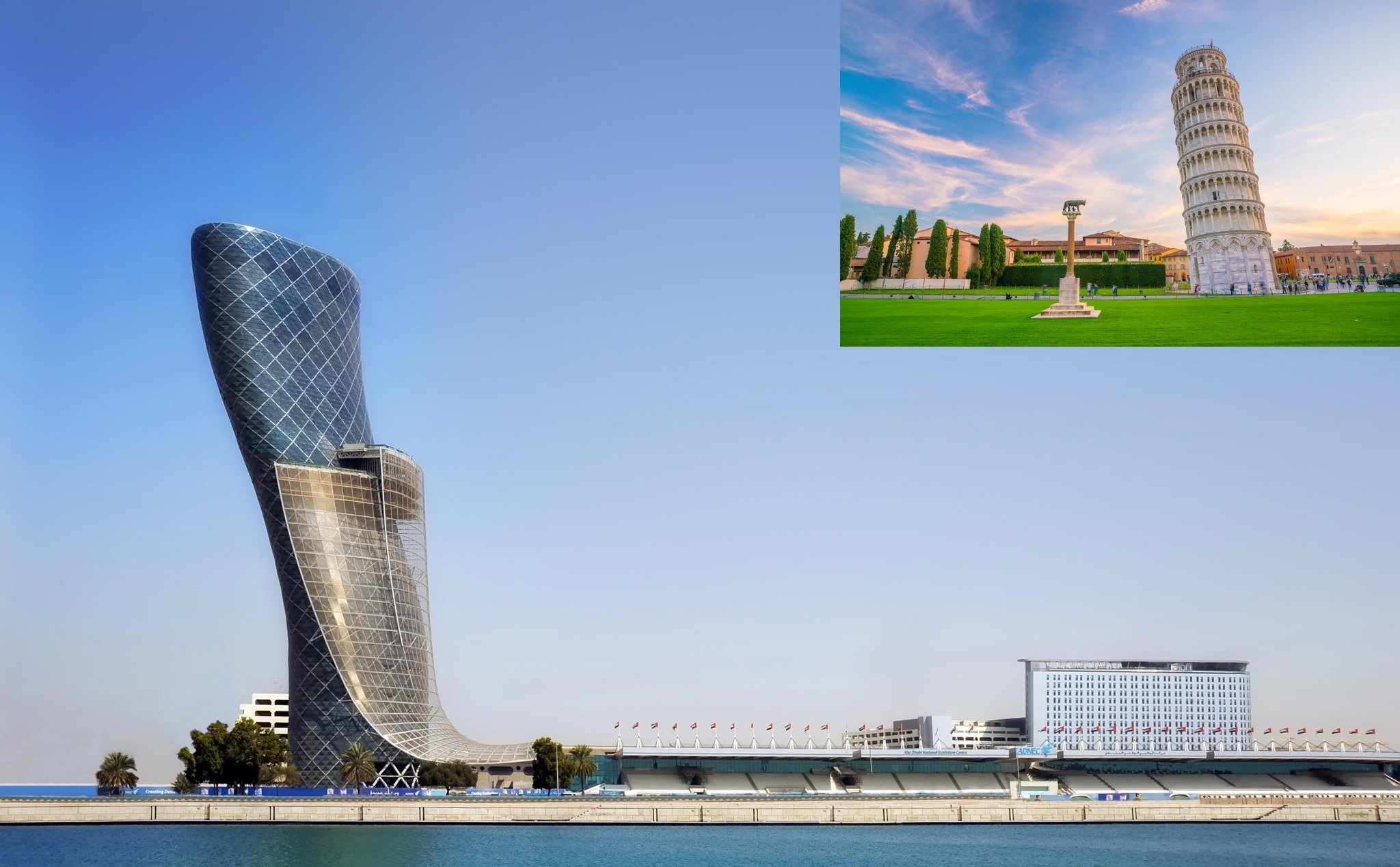 Toà tháp nghiêng nhất thế giới nằm ở Abu Dhabi, nghiêng gấp 4 lần tháp Pisa