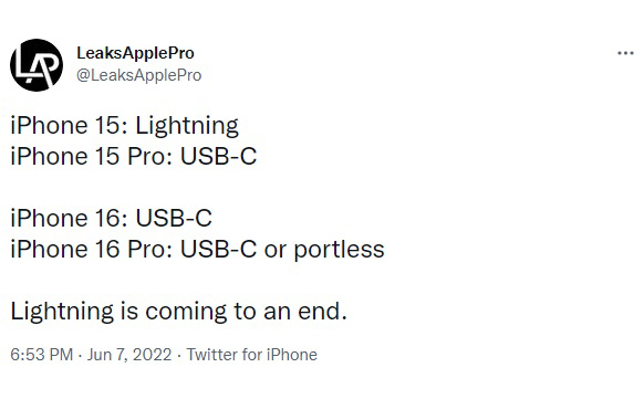 iPhone 15 sẽ là dòng iPhone cuối cùng còn sử dụng cổng Lightning?