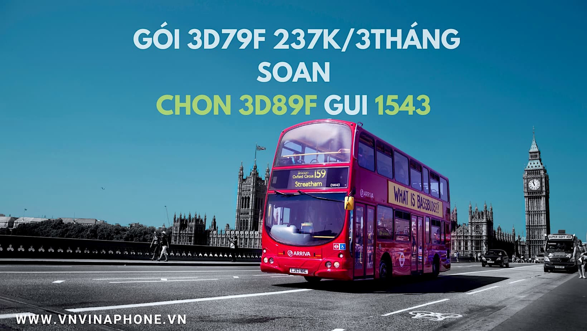 Gói D79F Vina là gói cước 4G siêu ưu đãi tri ân khách hàng VinaPhone. Chỉ 237K tận hưởng ưu đãi...