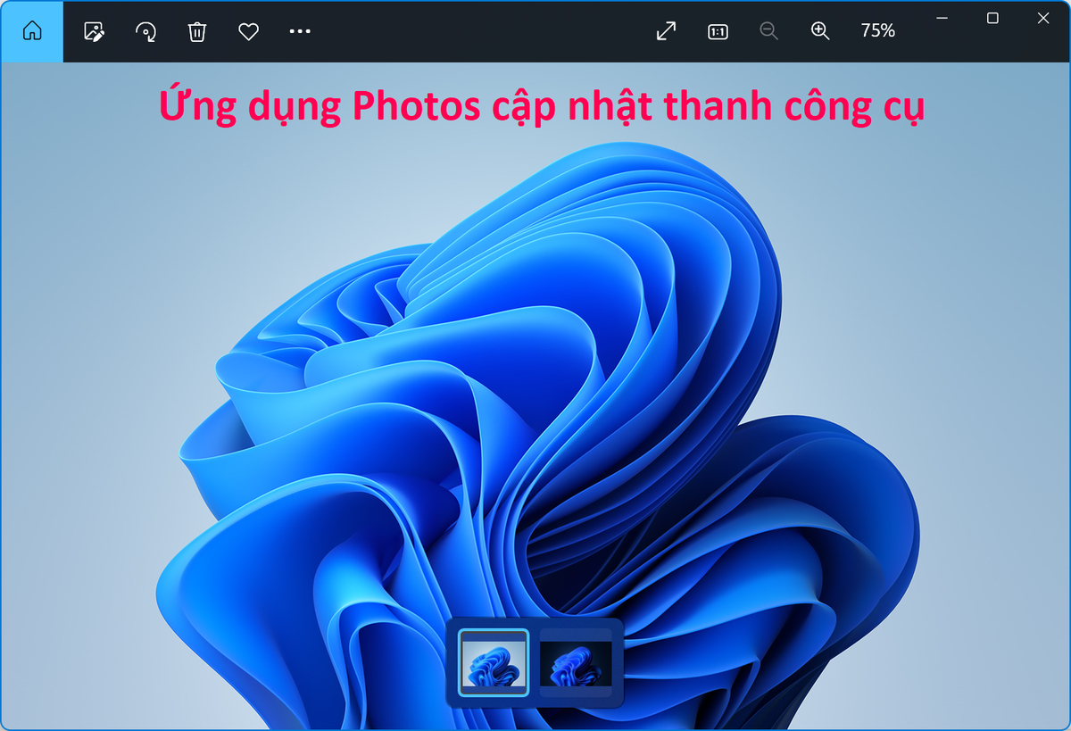 Ứng dụng Photos trên Windows 10/11 đã được cập nhật bổ sung nút hiển thị hình ở kích thước gốc (tỉ