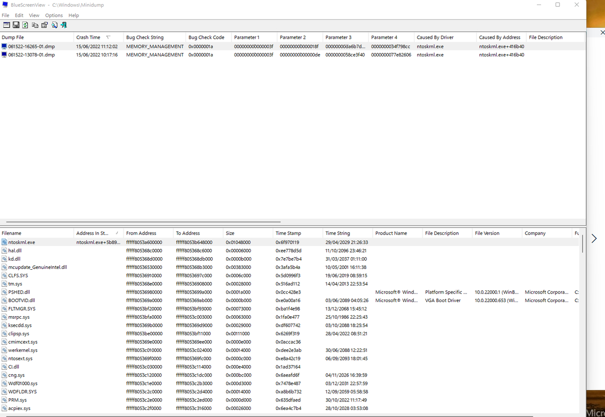 lỗi memory manage ment bsod