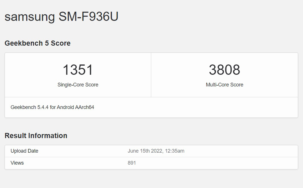 Lộ thông số Galaxy Z Fold4 trên Geekbench: chip Snapdragon 8+ Gen 1, 12GB RAM?