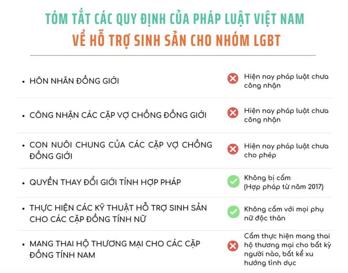 QUY ĐỊNH VỀ HỖ TRỢ SINH SẢN CHO CỘNG ĐỒNG LGBT