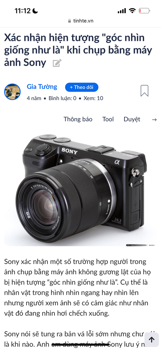 Lỗi camera Sony, làm người ta hiểu nhầm