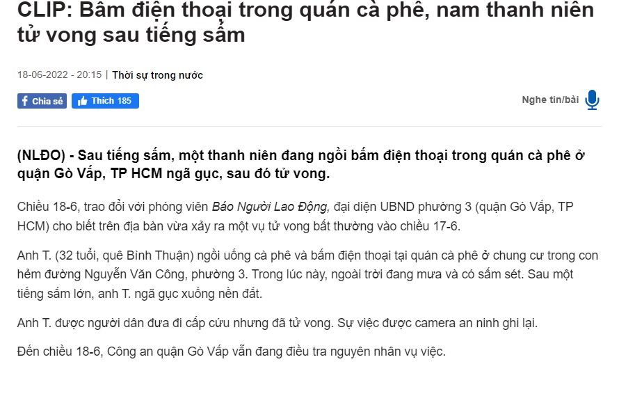 Thời điểm xảy ra tai nạn nếu có người biết sơ cứu thì có khi cứu được thanh niên này nhỉ?!