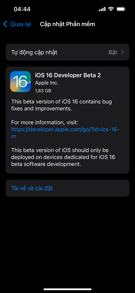 Lên anh em ơi, iOS 16 Developer Beta