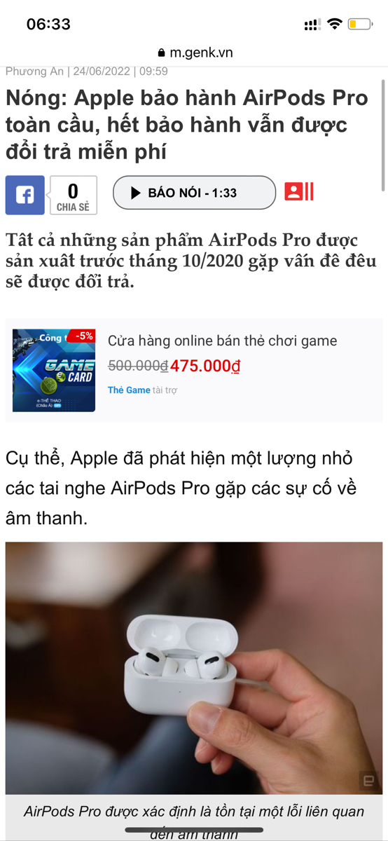 Đang có vụ Apple thu hồi đổi mới airpods toàn cầu phải ko các bác? Chỉ có thể đổi ở các trung tâm u