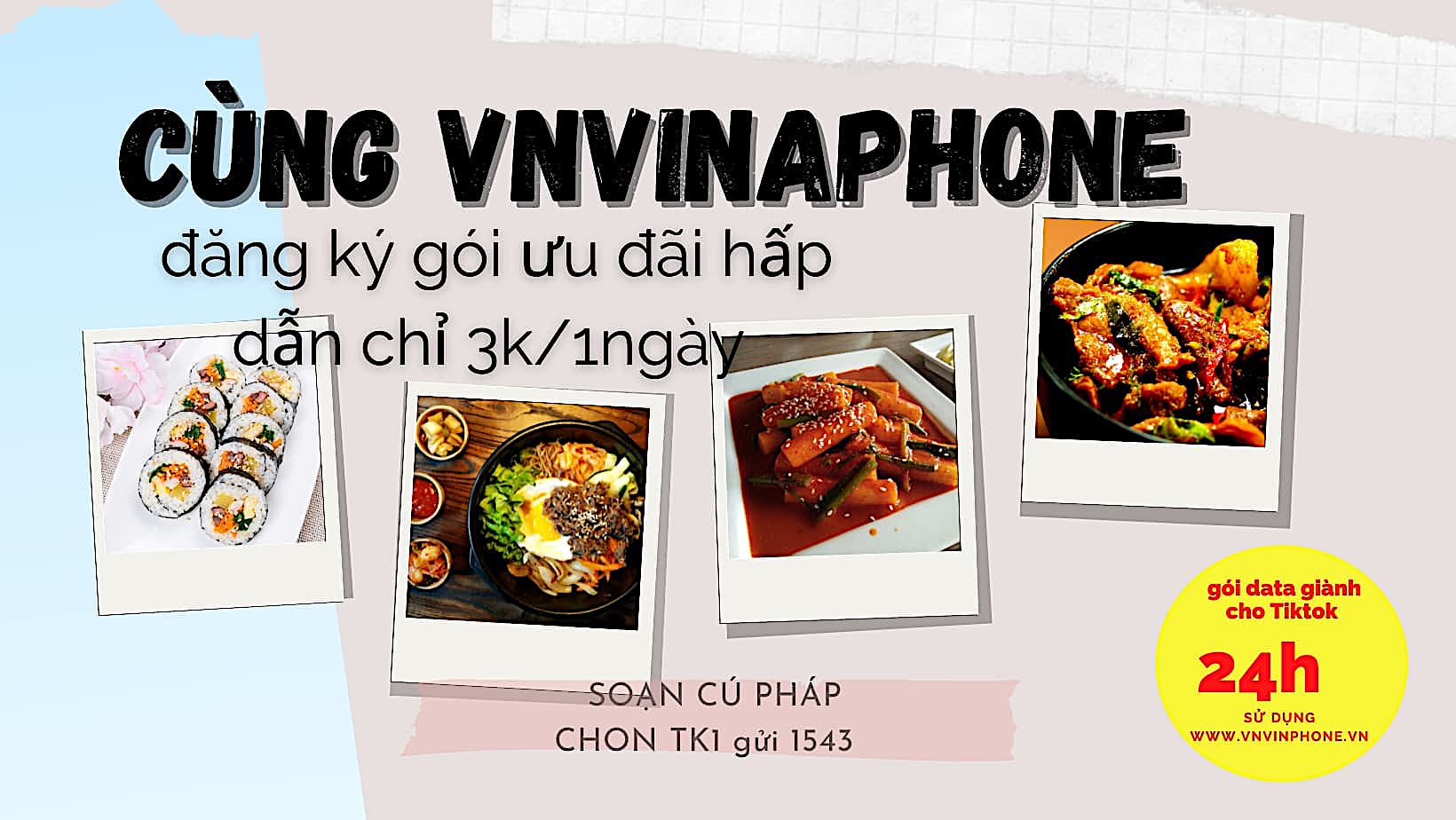 Tham Gia Gói Cước TK1 Vinaphone Chỉ 3K Truy cập TikTok thả ga cả ngày