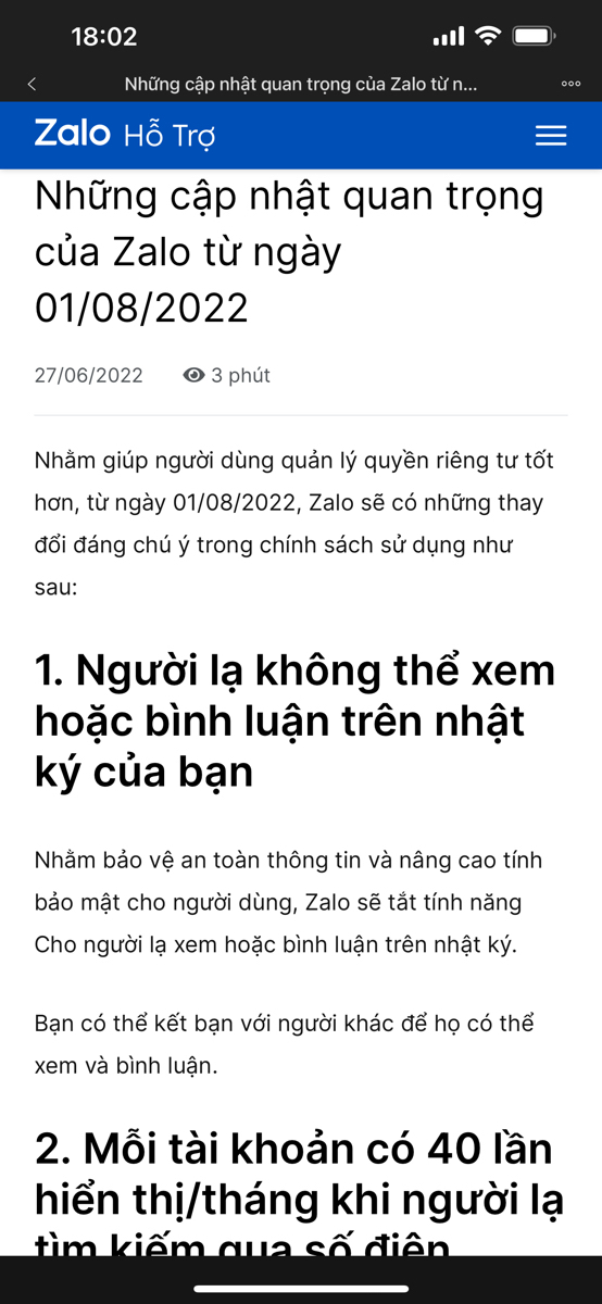 Zalo chuẩn bị có sự thay đổi về chính sách cho tài khoản.