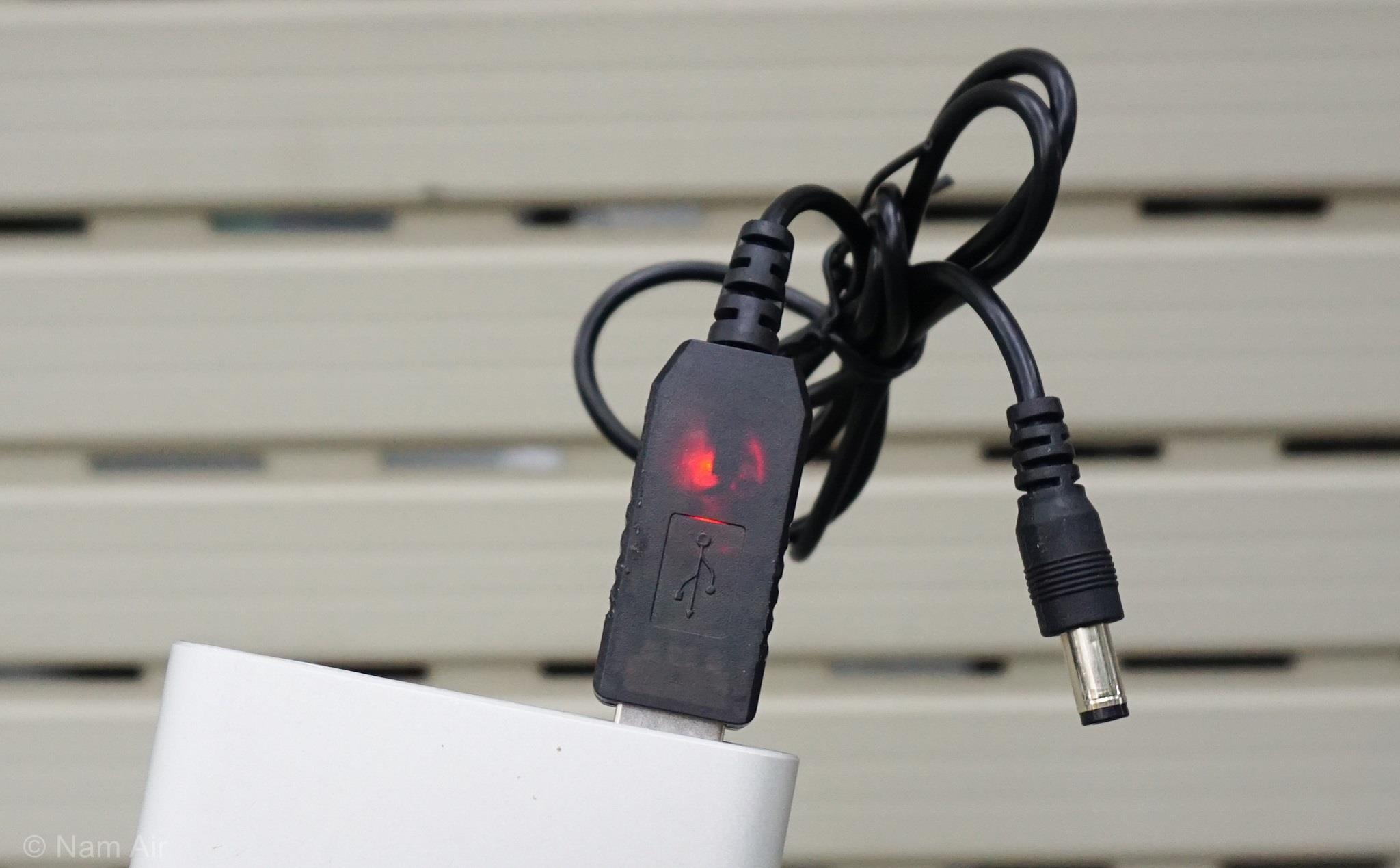 Trên tay đồ rẻ: Cáp USB ra điện 12VDC giá 20k, cấp nguồn cho modem, router, camera wifi khi cúp điện
