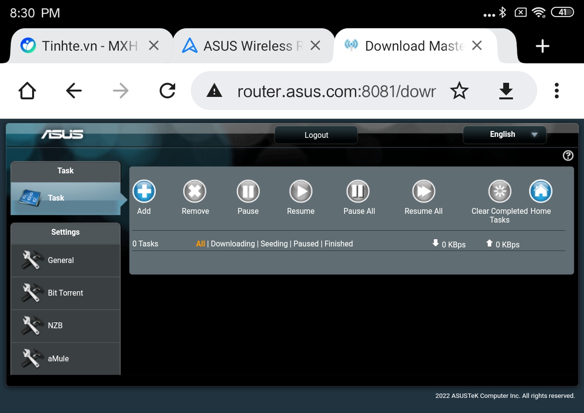 Dùng router asus rt-ac3100 để tải phim trực tiếp trên router giúp bạn có thể sử dụng điện thoại...