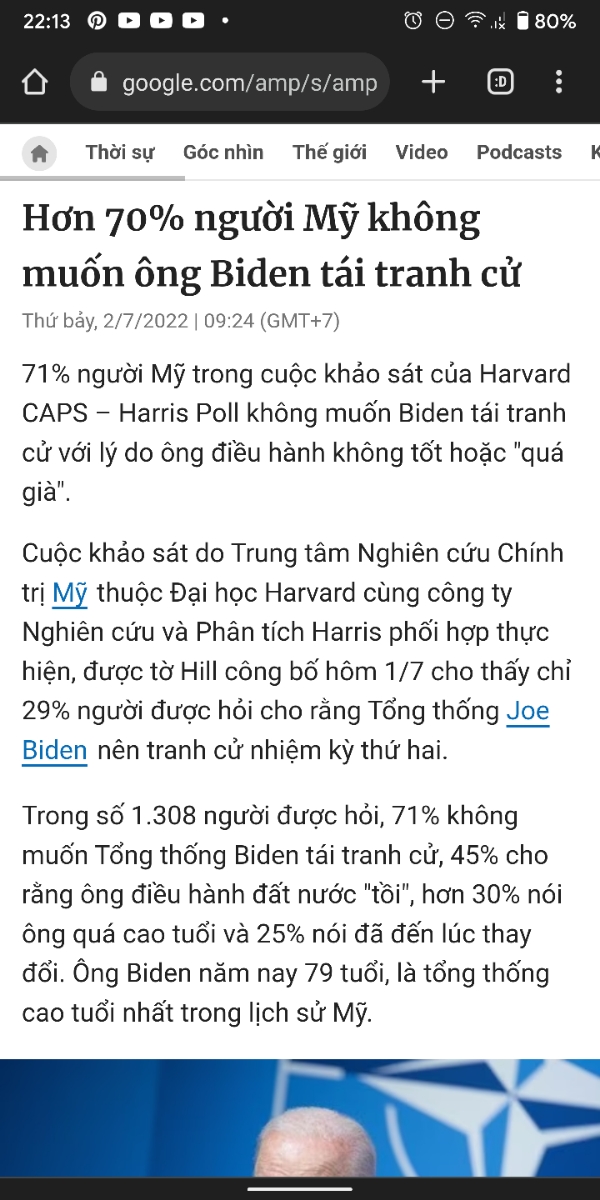 Hơn 70% người Mỹ trong cuộc khảo sát 0 " muốn " ông Biden làm nhiệm kì 2