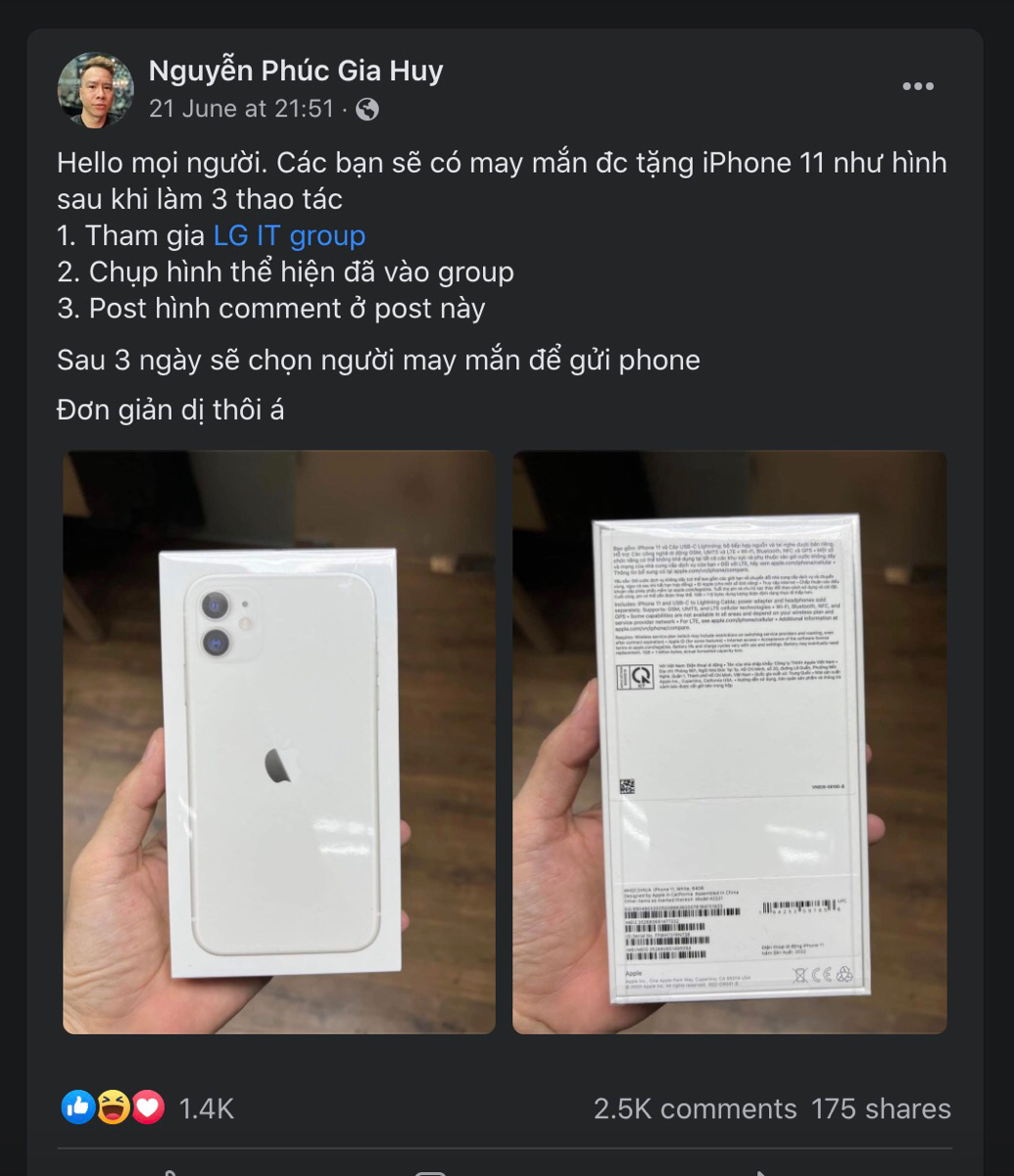 [Kết quả game Dưa Leo]: Tặng iPhone 11