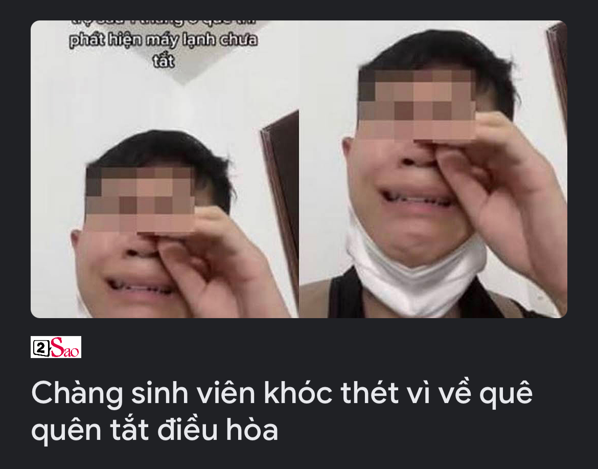 Sinh viên gì chán thế. Vậy cũng khóc