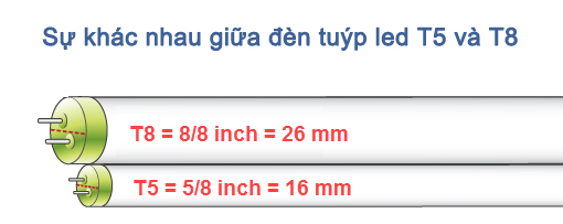 Cách phân biệt đèn tuýp t5-t8 đơn giản