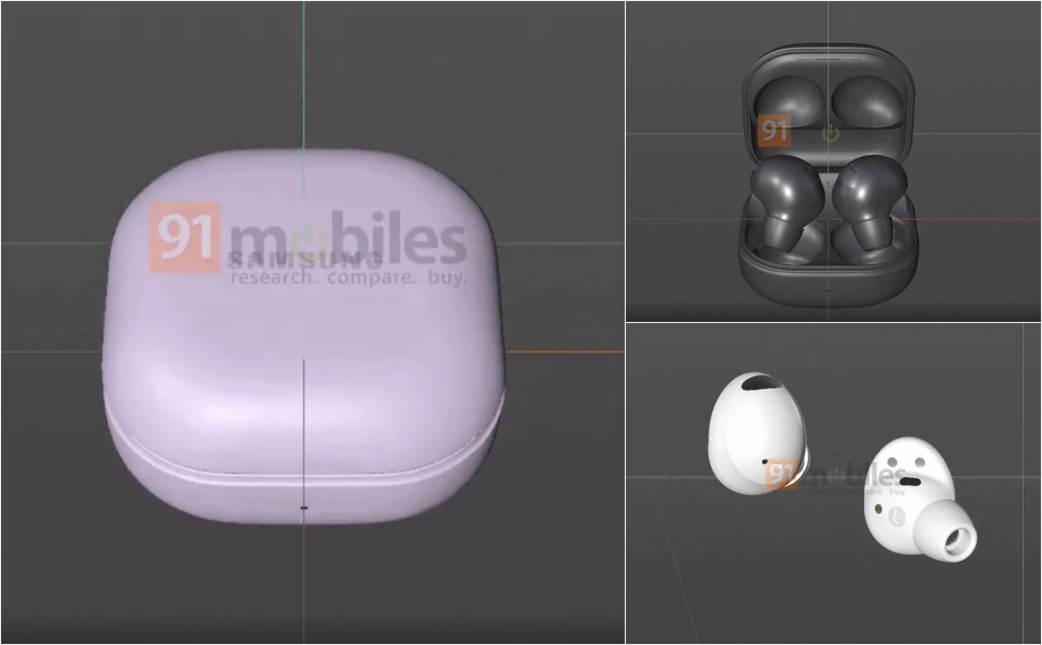 Lộ loạt ảnh render 3D của Galaxy Buds2 Pro