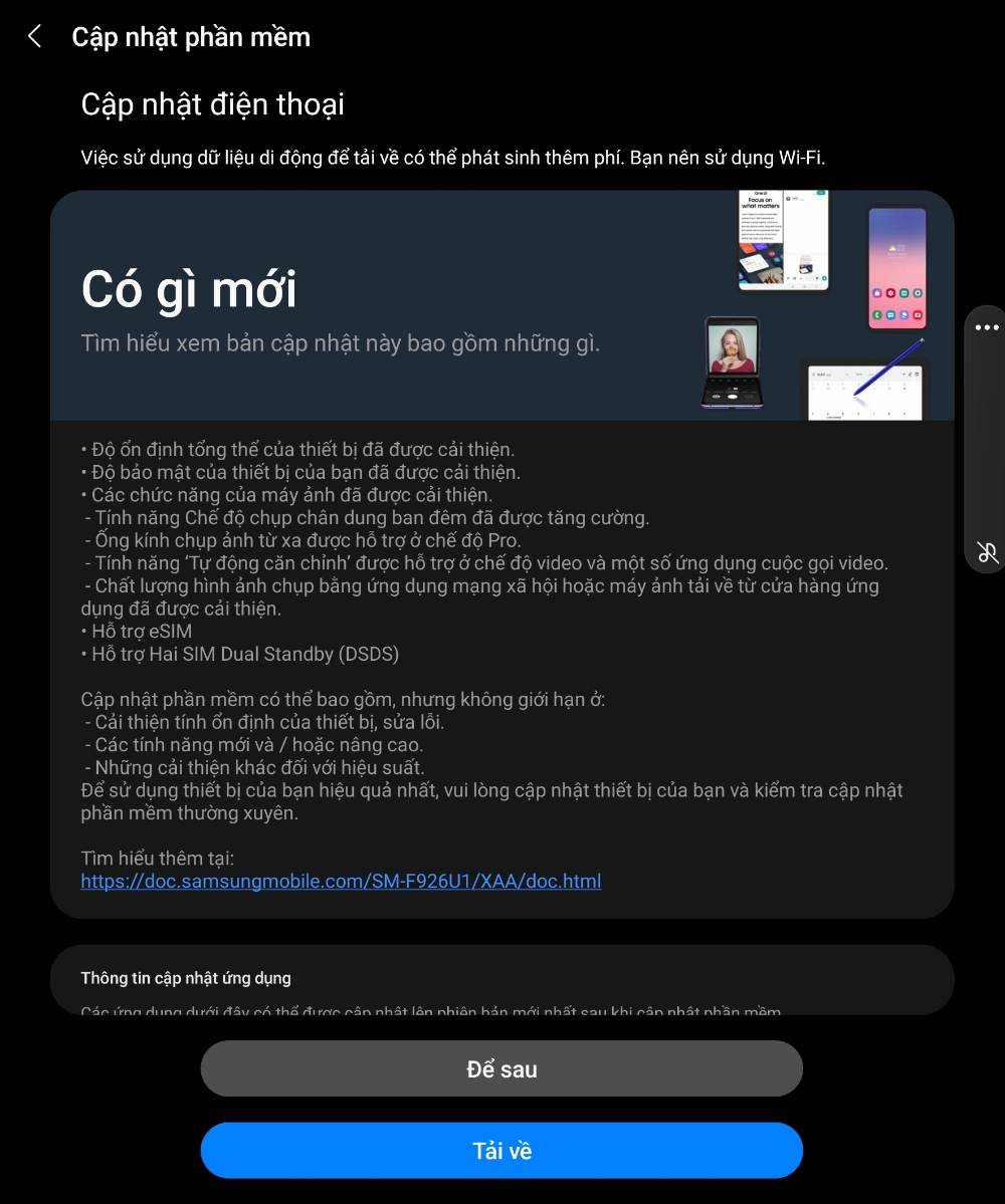 Anh em chơi Samsung Fold 3 bản Mỹ đã lên bản này chưa? Có hỗ trợ eSim rồi nhé. Trước đây Samsang Fo