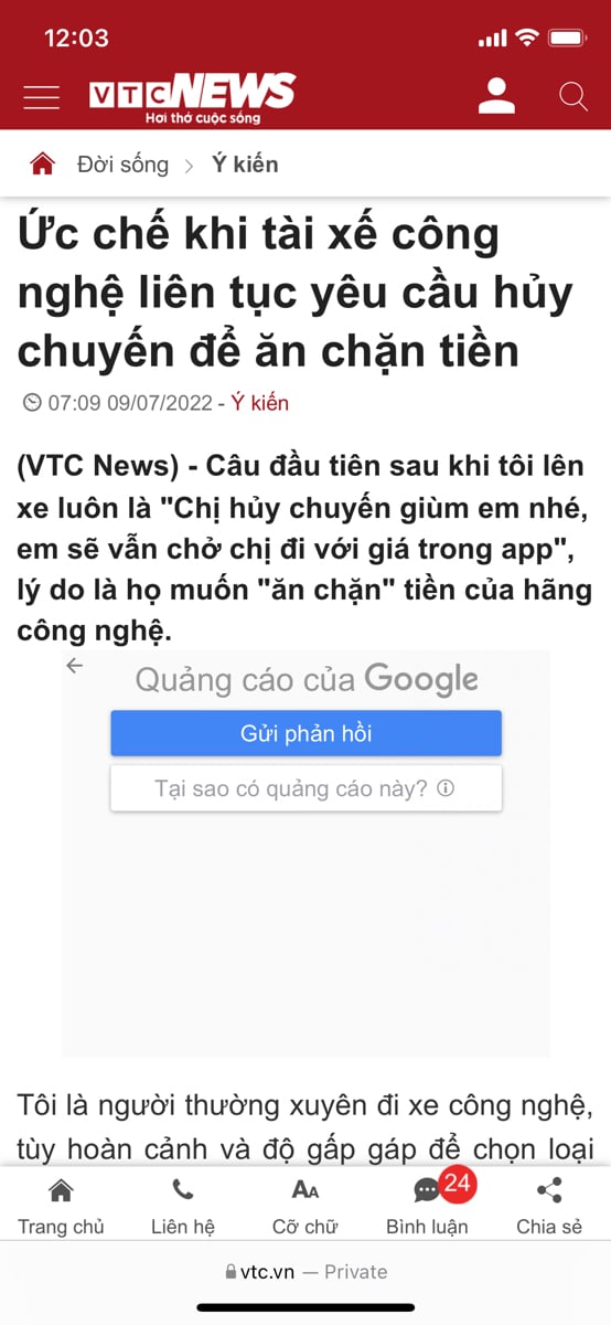 Tài xế công nghệ liên tục yêu cầu hủy chuyến để ăn chặn tiền