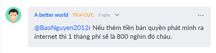 Ae cho mình hỏi Mỹ bao giờ thu phí bản quyền internet để mình còn đóng cái