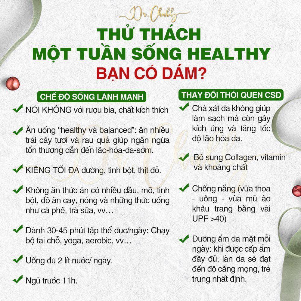 THỬ THÁCH MỘT TUẦN SỐNG HEALTHY, BẠN CÓ DÁM?