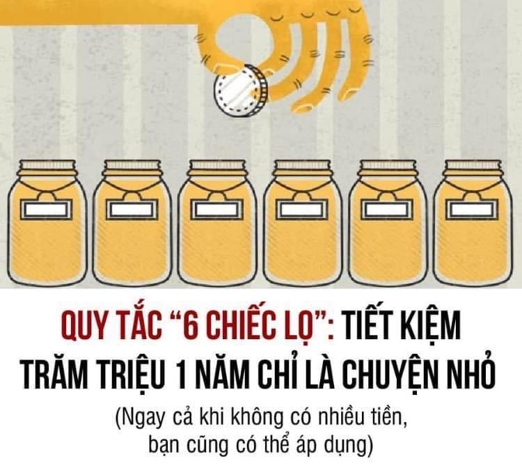 QUY TẮC "6 CHIẾC LỌ" GIÚP QUẢN LÝ CHI TIÊU: 1 NĂM TIẾT KIỆM TRĂM TRIỆU LÀ CHUYỆN NHỎ