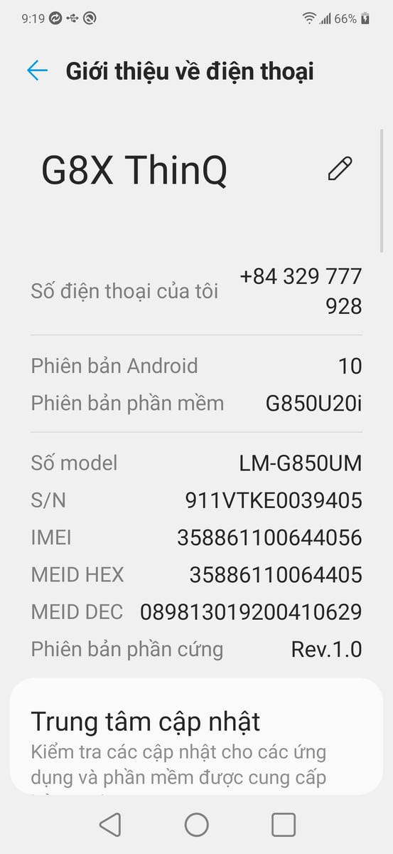 LG G8X ThinQ G850UM Đã Có Thể Mở Mạng Full Sim