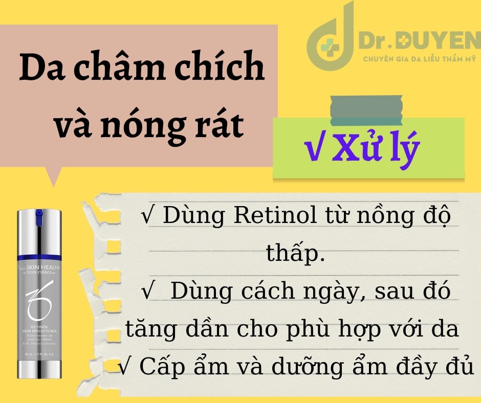 GIẢI PHÁP KHI DÙNG RETINOL BỊ TÁC DỤNG PHỤ