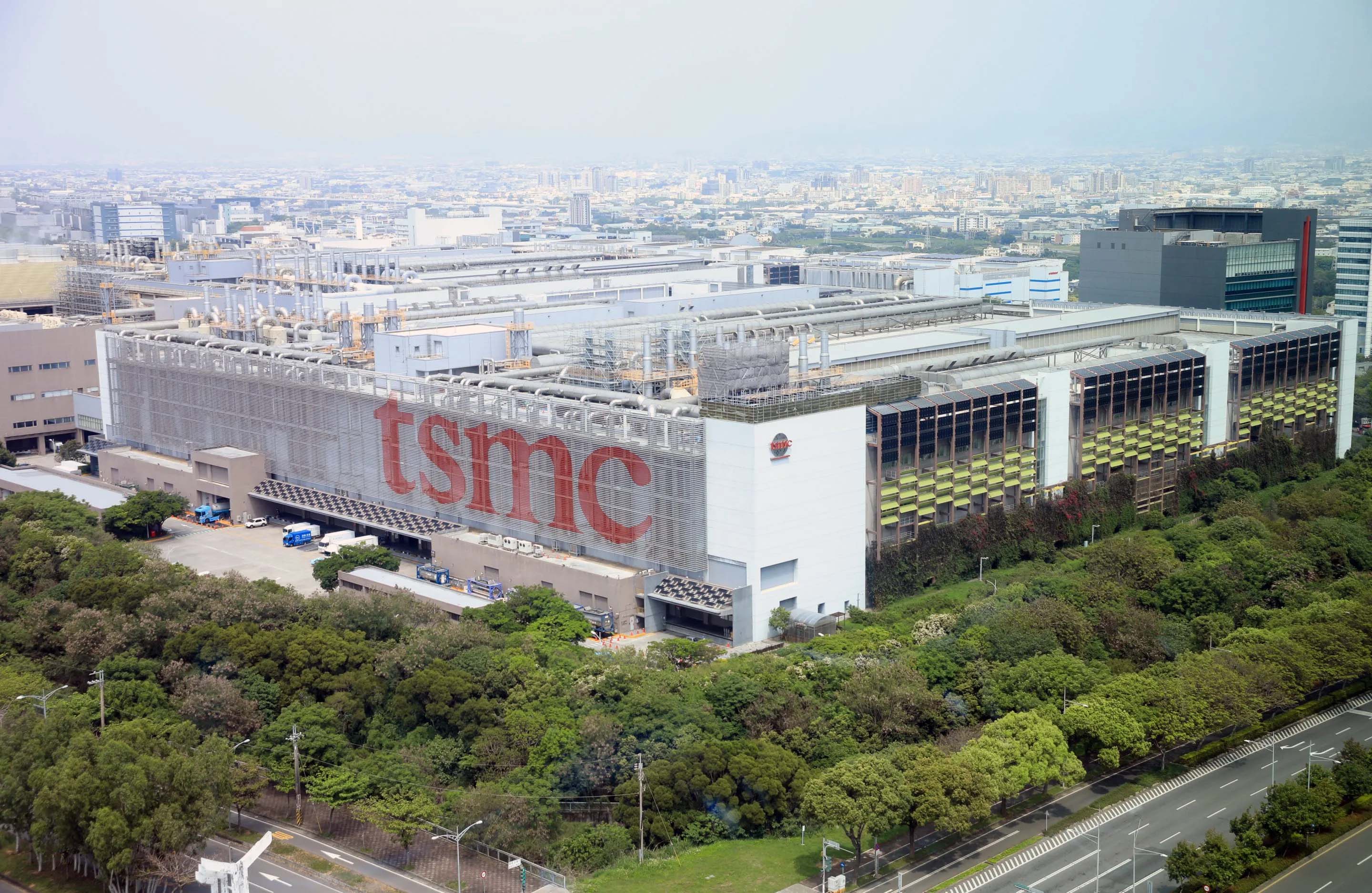 An aerial view of TSMC's chip manufacturing facilities outside Taiwan.