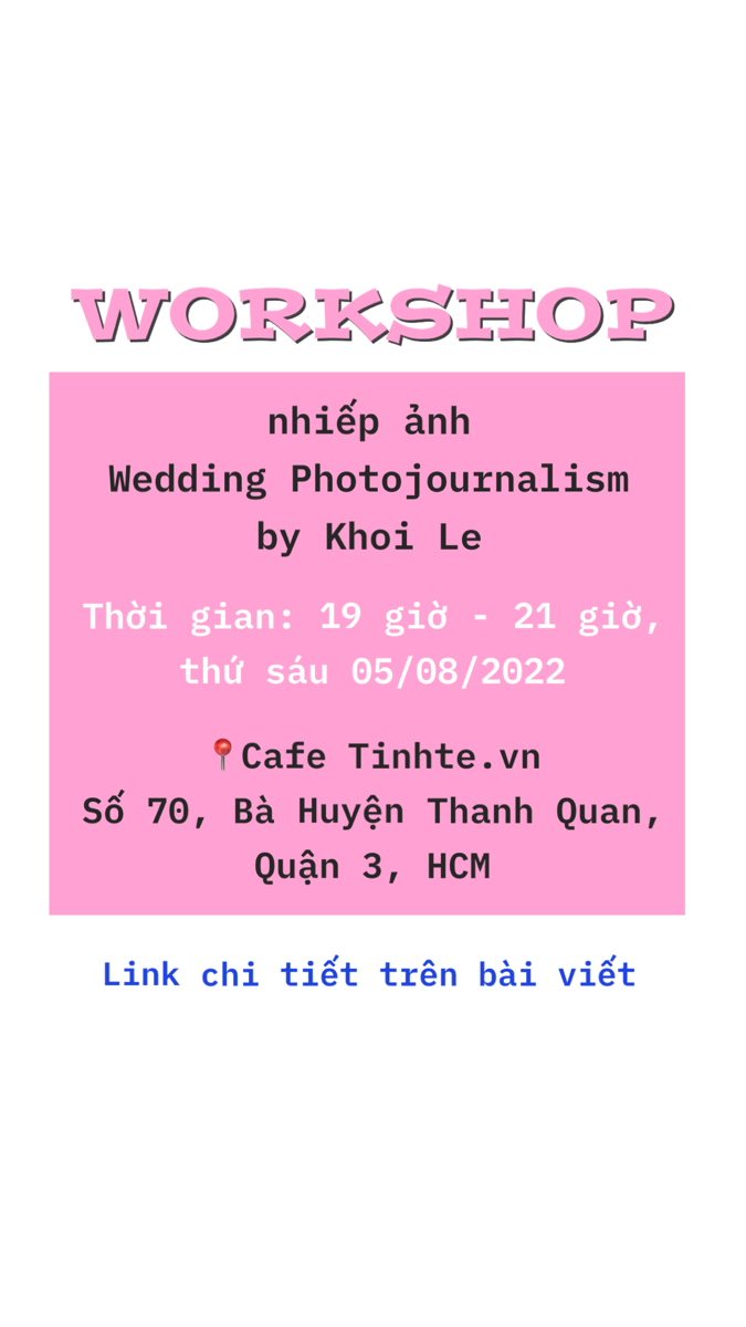 Tối thứ 6, mời bạn đến Cafe Tinhte tham gia workshop nhé!