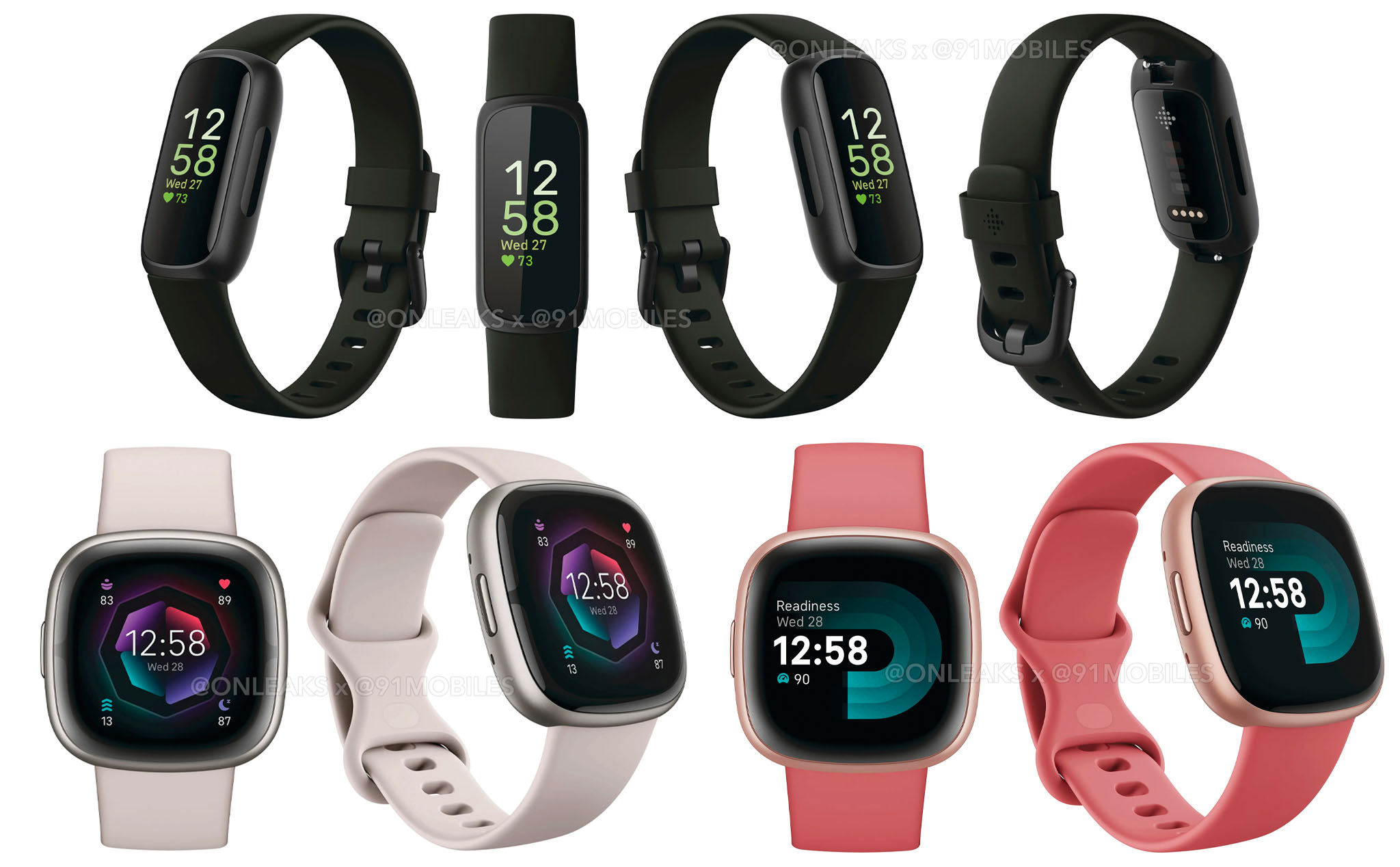 Đây là loạt ảnh render chính thức của Fitbit Sense 2, Fitbit Versa 4 và Fitbit Inspire 3