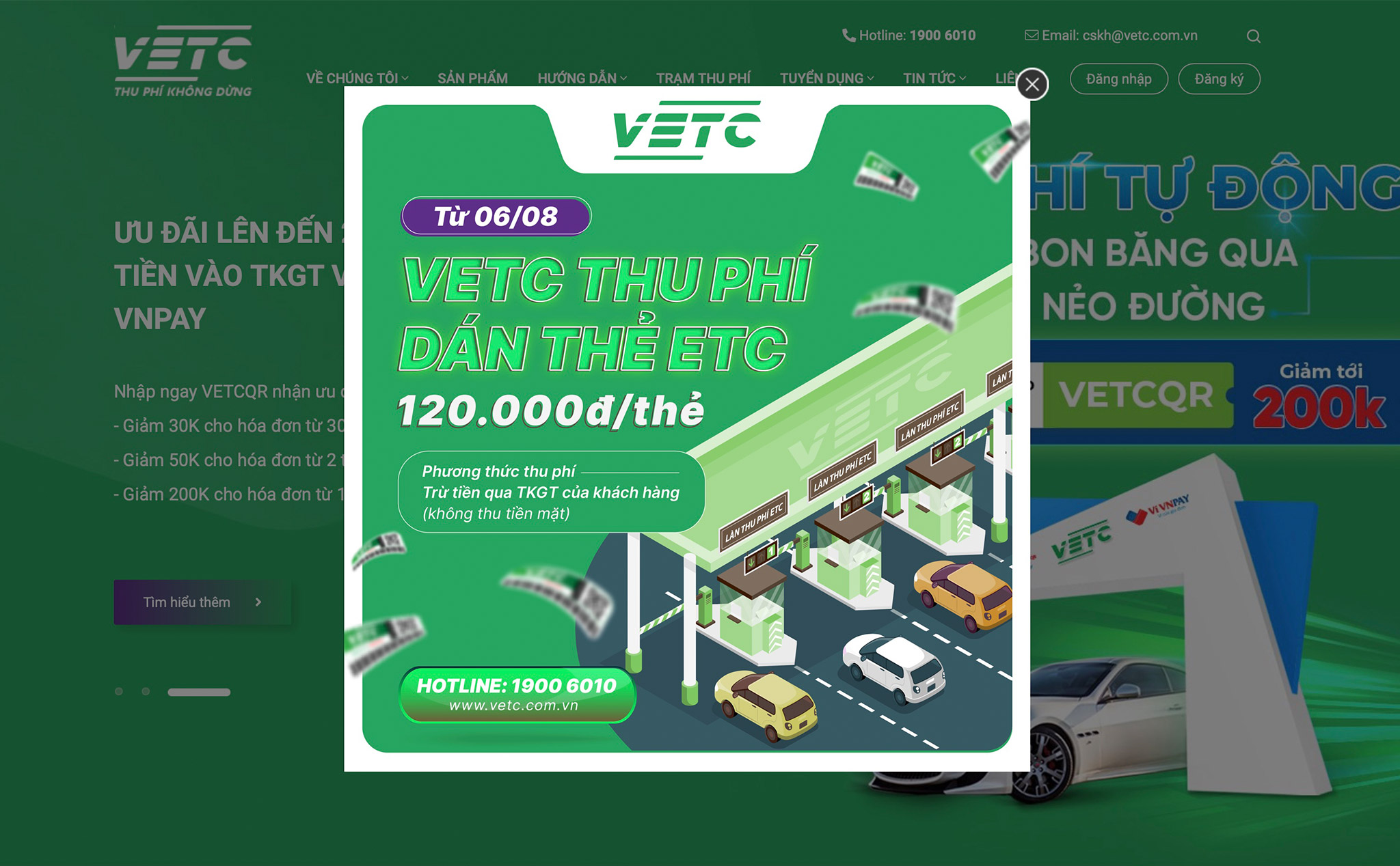 VETC thu phí 120.000đ với tất cả các xe dán mới hoặc thay thẻ từ 06/08/2022