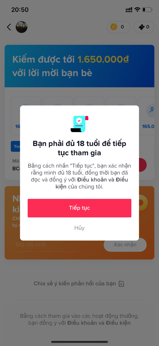 Hôm nay có chương trình tham gia TikTok có thể nhận được 165.000 đ cũng được à :)). Trên TikTok cũn